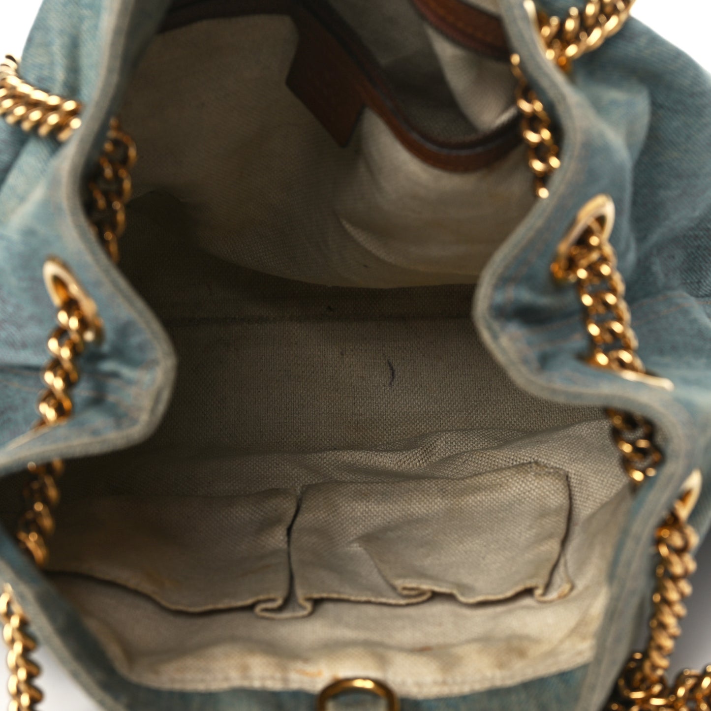 Denim Medium Soho Chain Shoulder Bag Blue