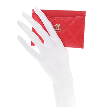 Chanel Caviar Quilted Card Holder Red 2 of 9