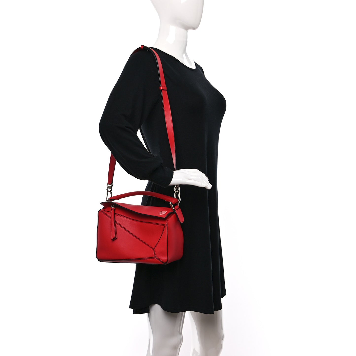 Calfskin Small Puzzle Bag Scarlet