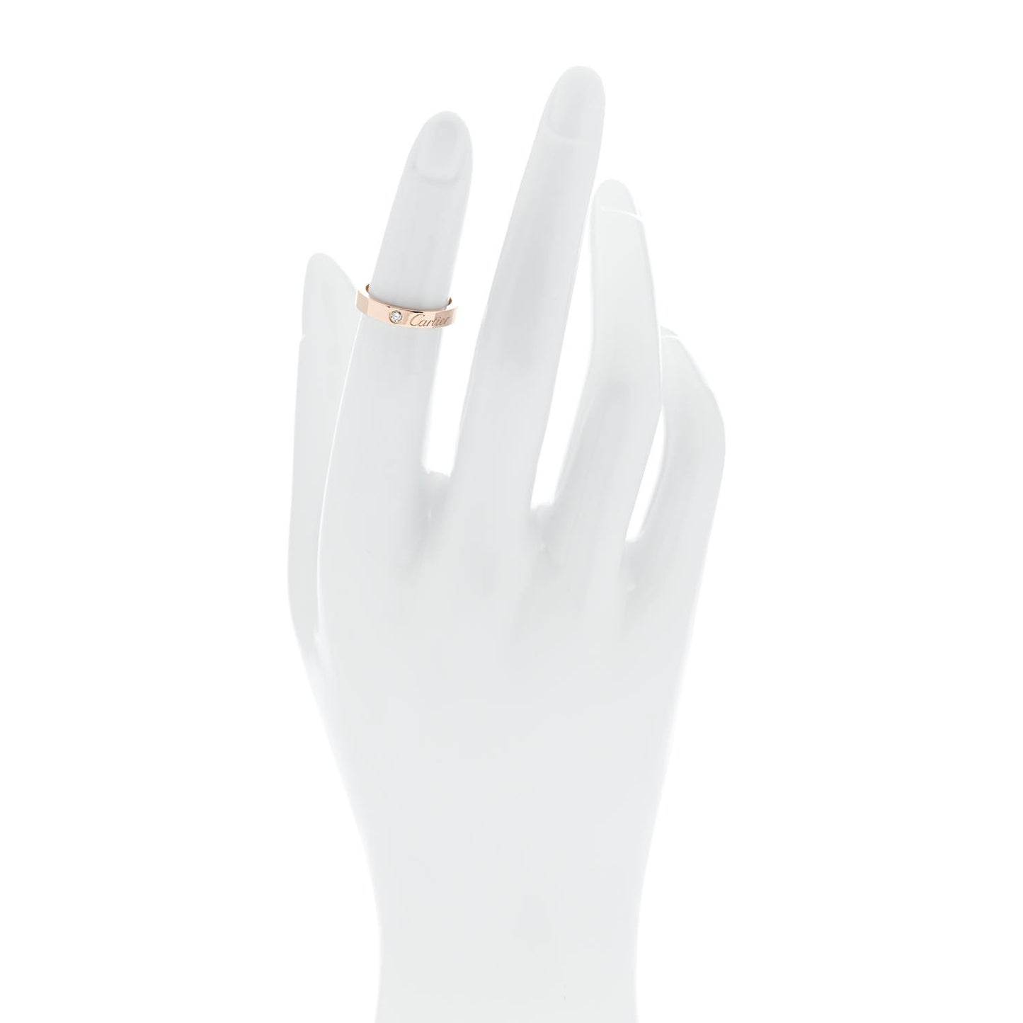 18K Pink Gold Diamond 3mm C De Cartier Wedding Band Ring 46 3.75