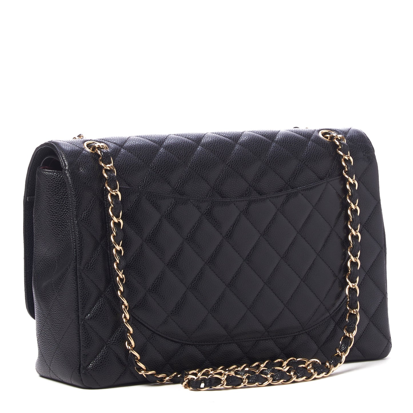 Caviar Quilted Maxi Double Flap Black
