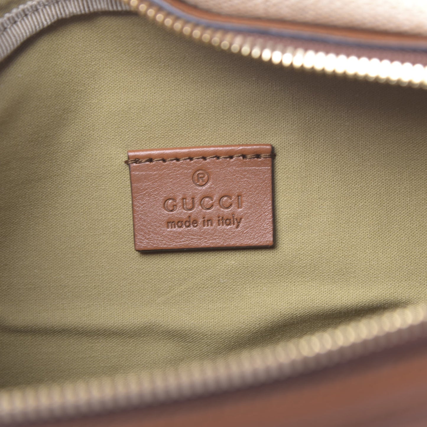 Vintage Canvas Web Belt Bag Sand Cuir