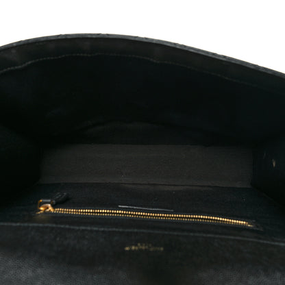 Saint Laurent Grain De Poudre Textured Mixed Matelasse Large Triquilt Monogram Satchel Black 5 of 11