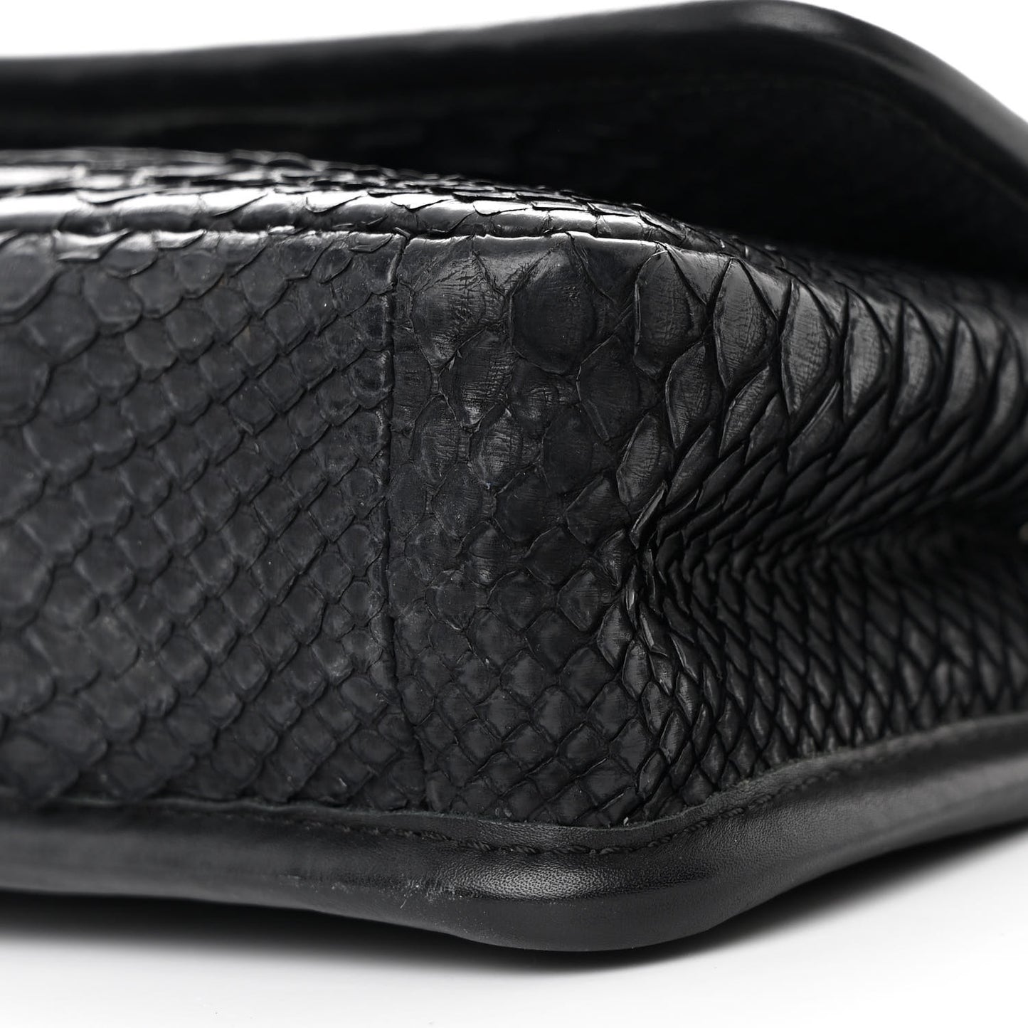 Snakeskin Mini  Flap Black