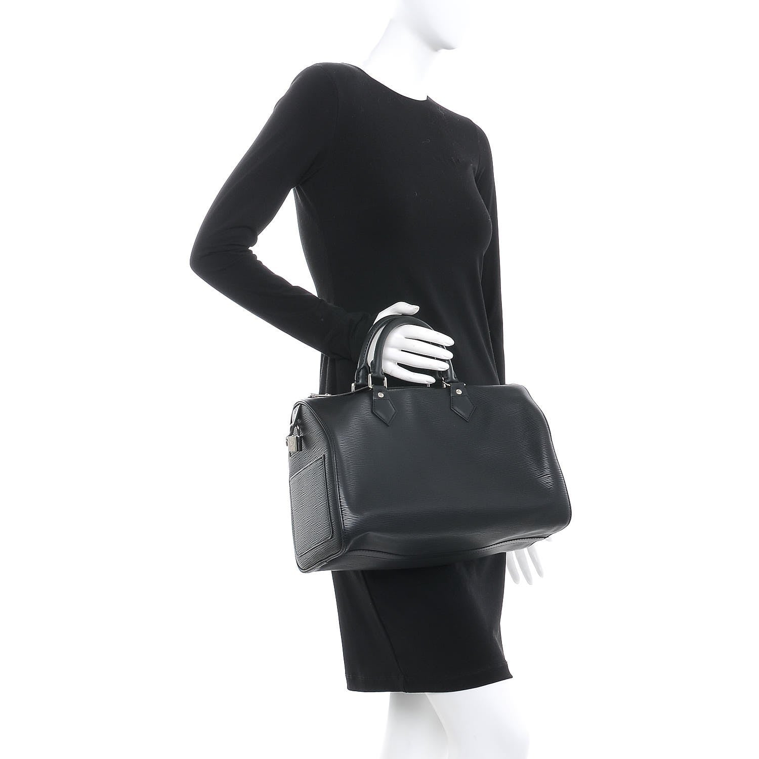 Louis Vuitton Epi Speedy 30 Black 2 of 8
