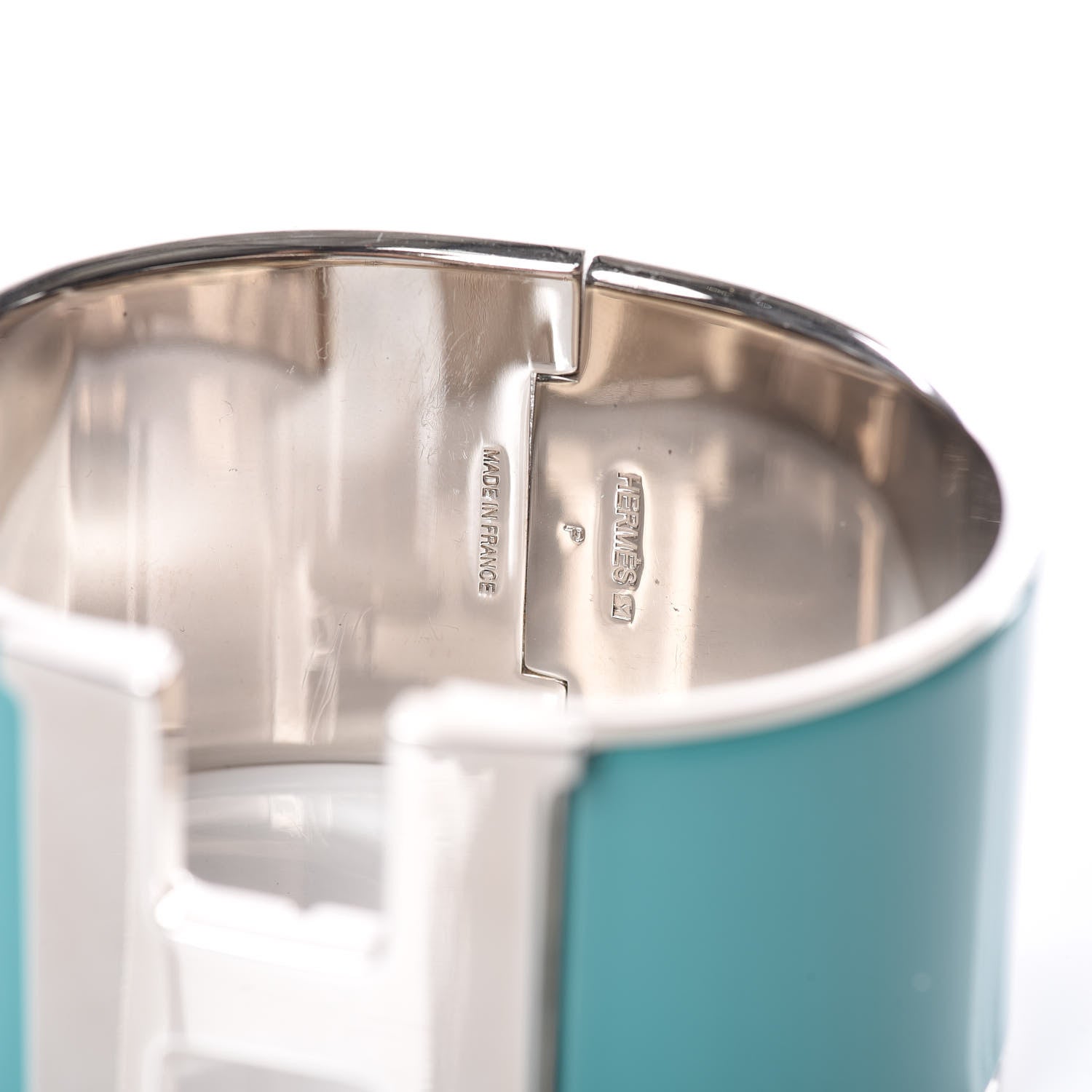 Hermes Enamel Extra Wide Clic Clac H Bracelet GM Bleuete 4 of 4