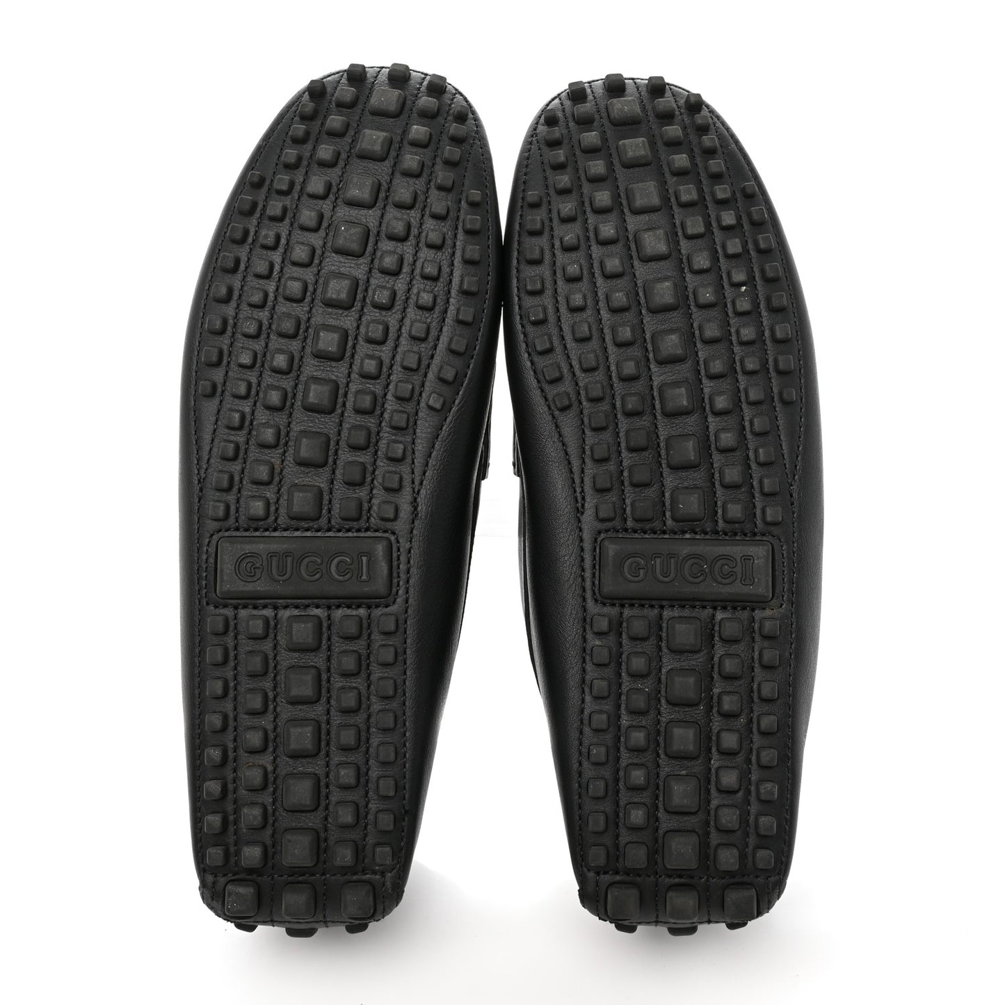 Soft Clove Calfskin Monochrome Mens Interlocking G Driver Loafers 10.5 Black