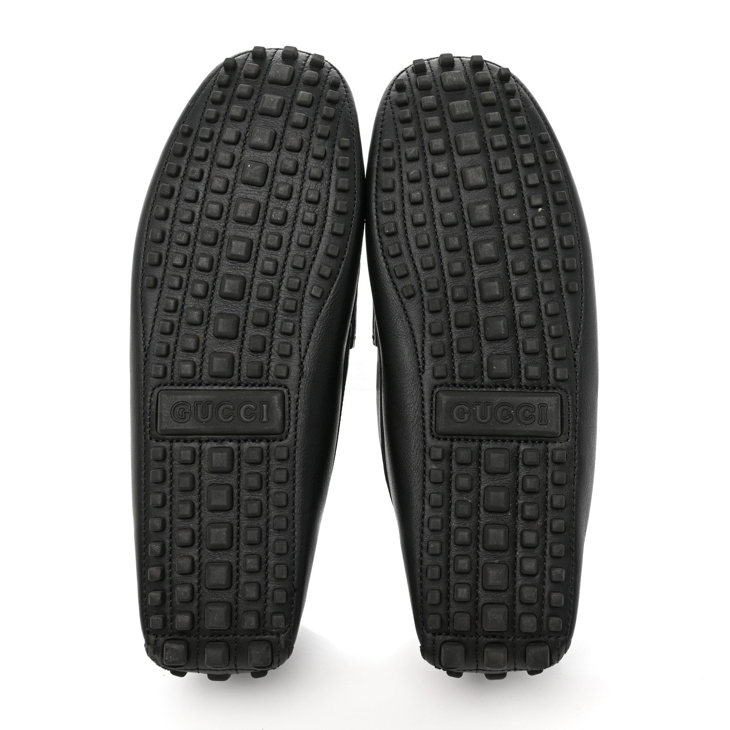 Gucci Soft Clove Calfskin Monochrome Mens Interlocking G Driver Loafers 10.5 Black 6 of 12