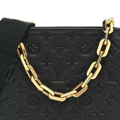 Louis Vuitton Lambskin Embossed Monogram Coussin PM Black 10 of 12