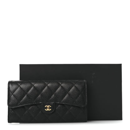Chanel Caviar Quilted Large Gusset Flap Wallet Black 11 of 11