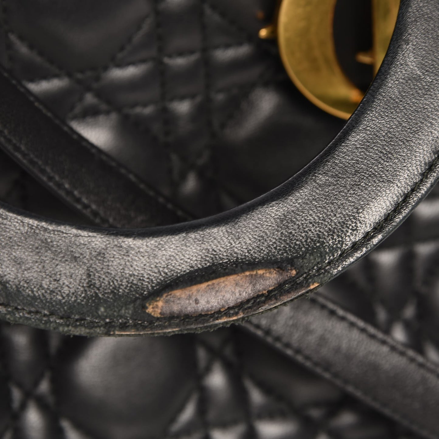 Lambskin Cannage Large Lady Dior Black