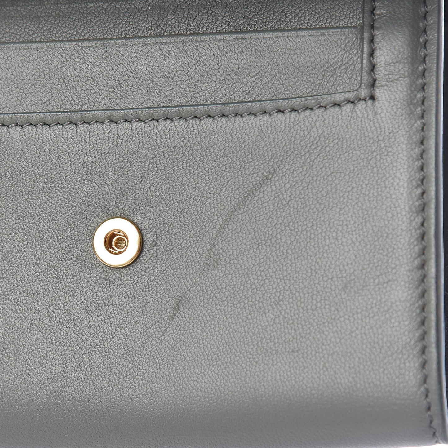 Smooth Calfskin Compact Wallet Smoke