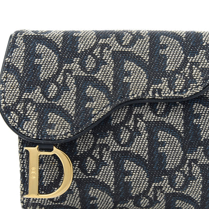 Christian Dior Monogram Compact Saddle Wallet Blue 11 of 11