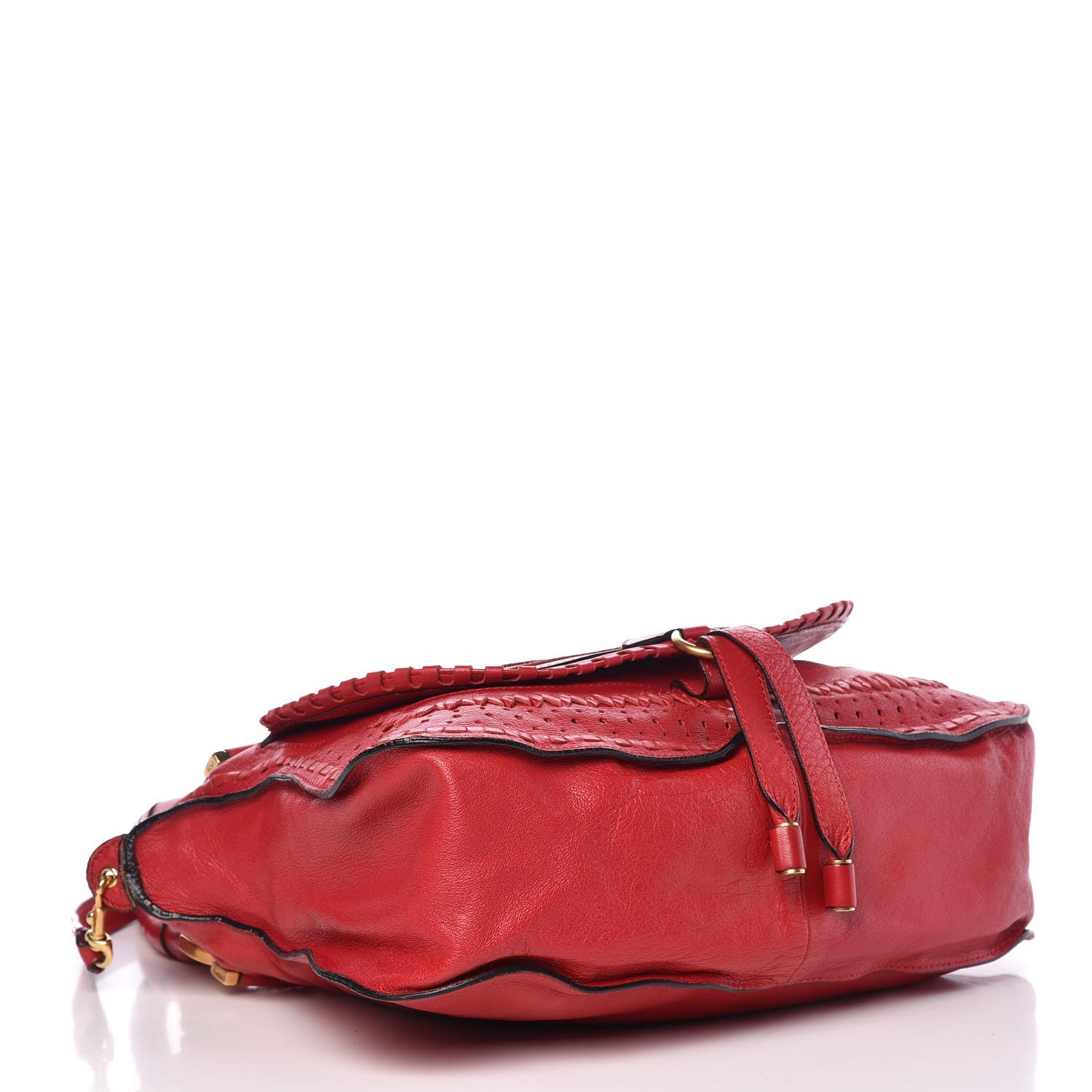 Chloe Calfskin Embroidered Medium Marcie Satchel Red 7 of 10