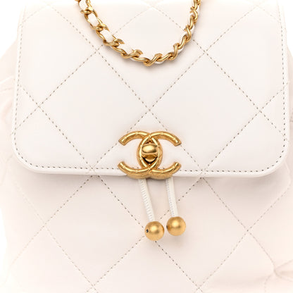 Chanel Lambskin Quilted Backpack White 8 of 10