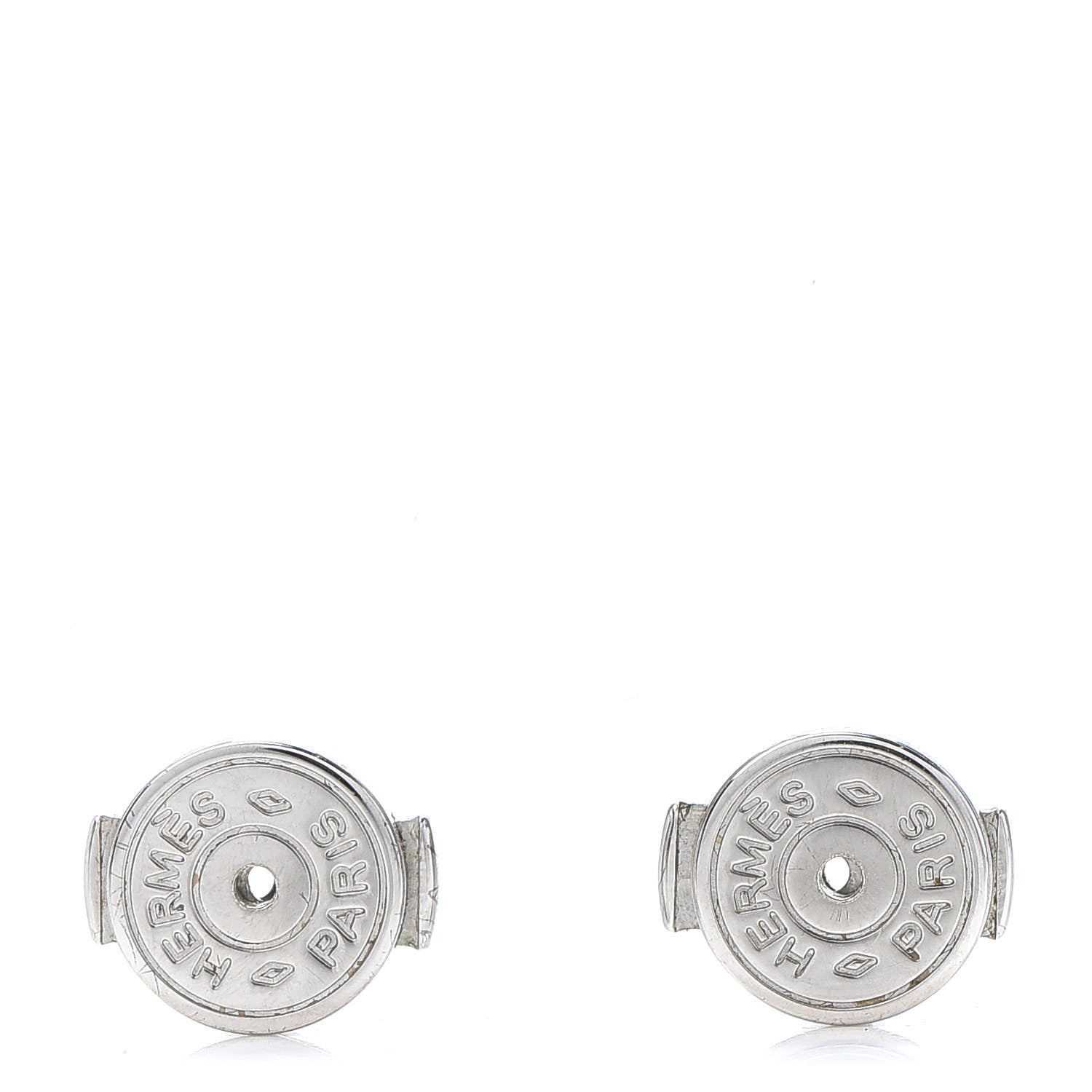 Hermes Palladium Lacquered Pop H Earrings Bleu Paradis 4 of 6