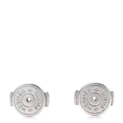 Hermes Palladium Lacquered Pop H Earrings Bleu Paradis 4 of 6