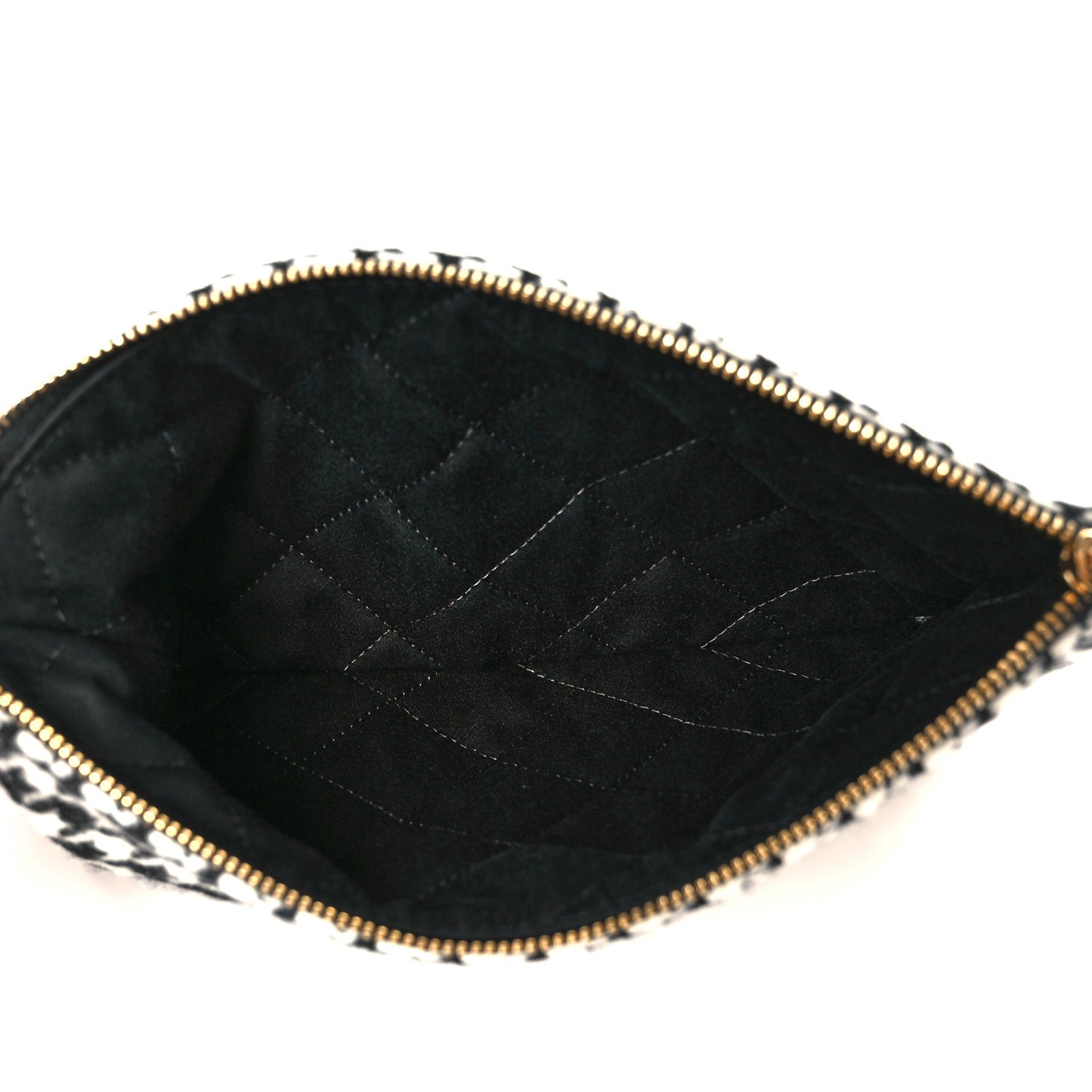 Tweed Houndstooth Chanel 22 Removable Pouch Black Ecru