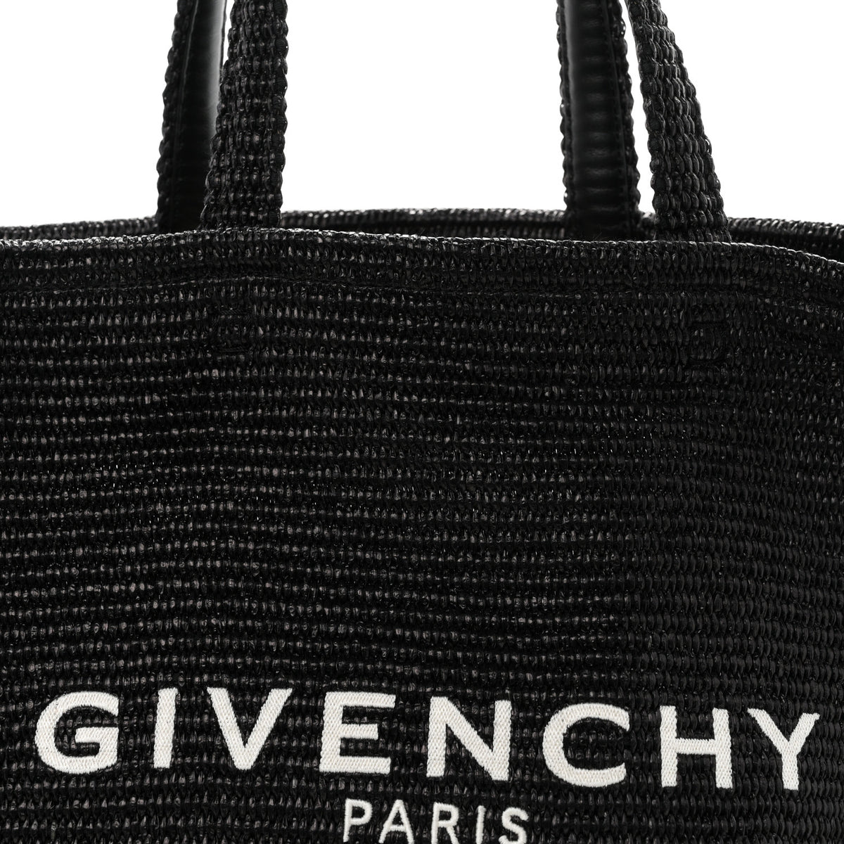 Raffia Large G Shopping Tote Black