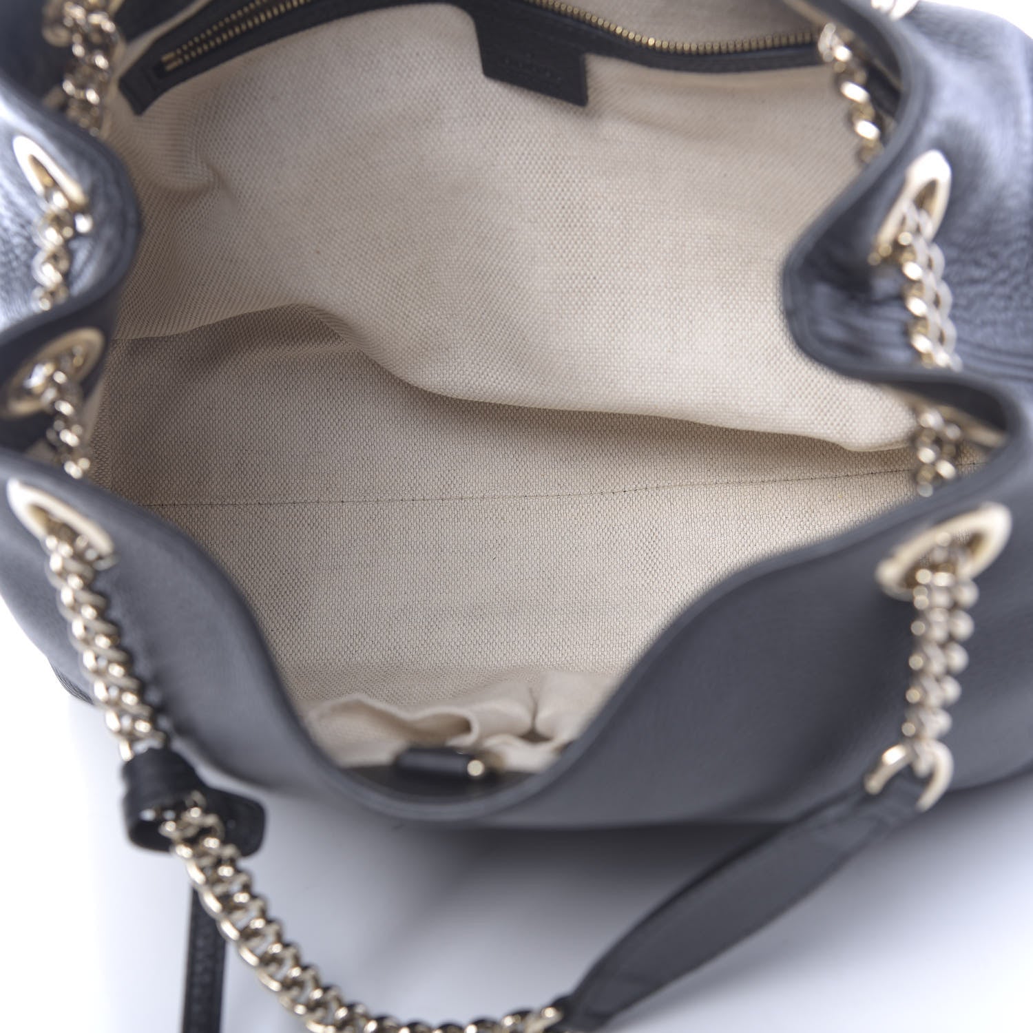 Gucci Pebbled Calfskin Medium Soho Chain Shoulder Bag Black 5 of 10