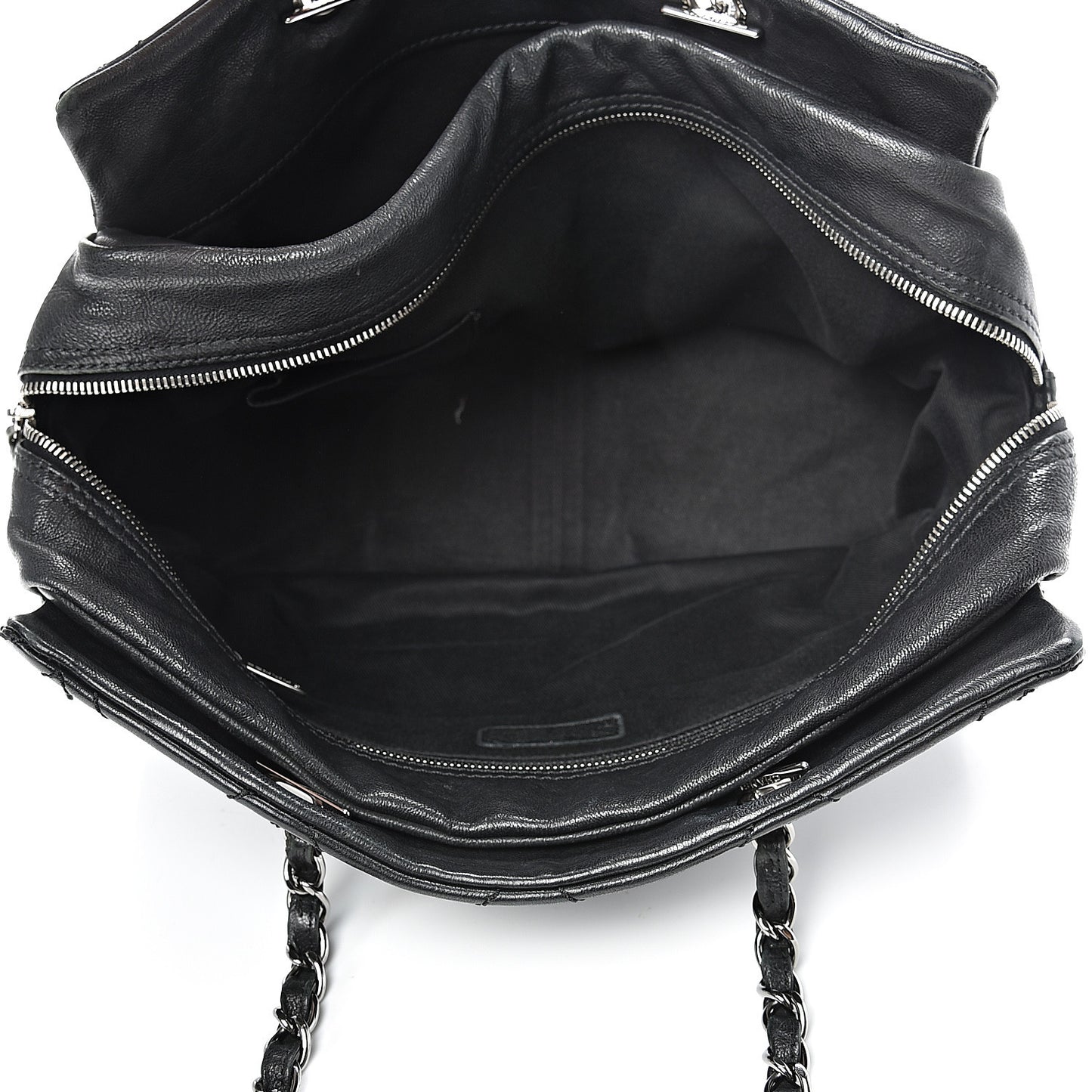 Calfskin Large Diamond Stitch Tote Black