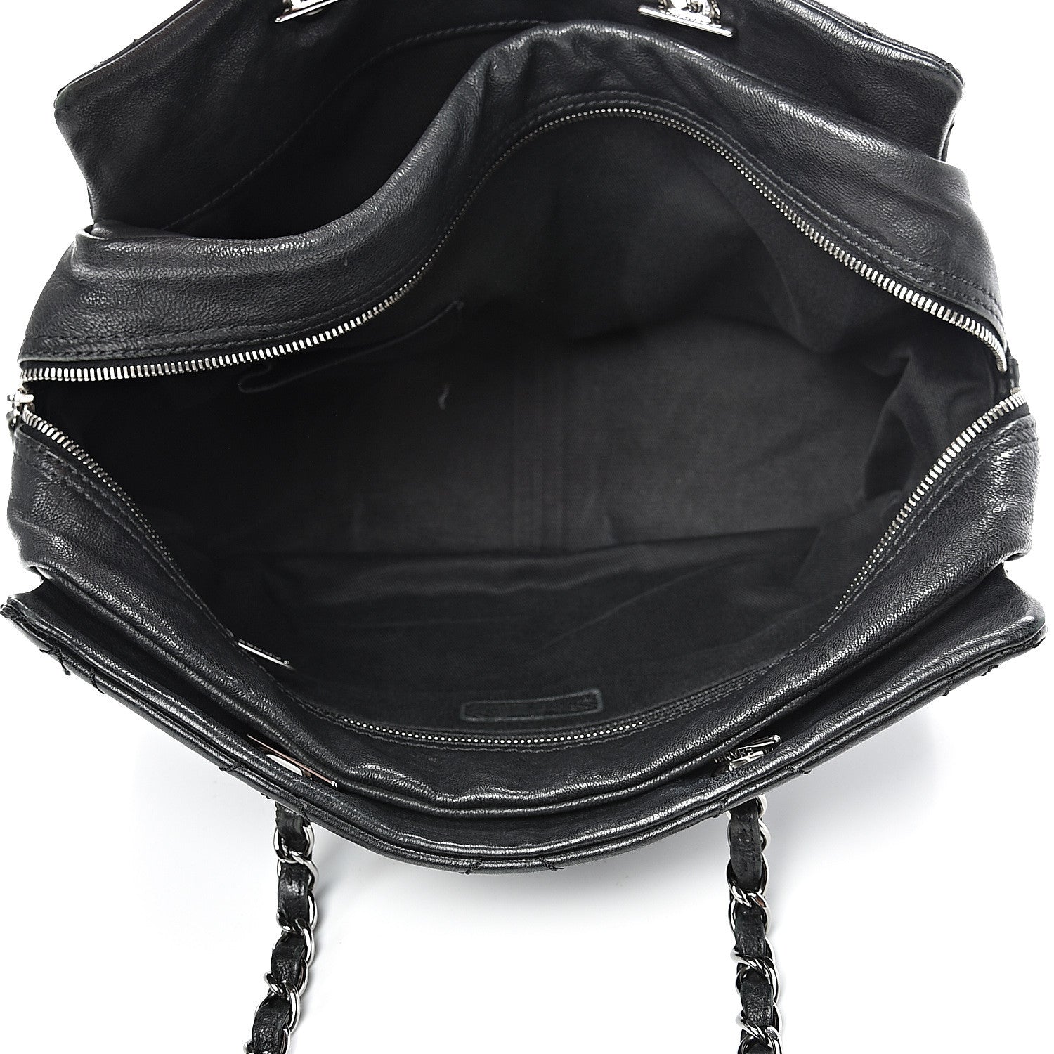 Chanel Calfskin Large Diamond Stitch Tote Black 4 of 14