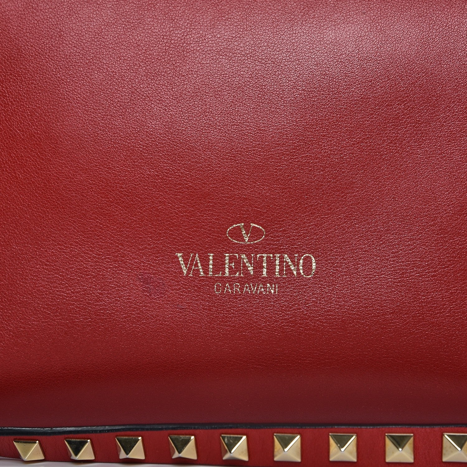 Valentino Garavani Vitello Rockstud Double Handle Tote Rosso Valentino 9 of 18