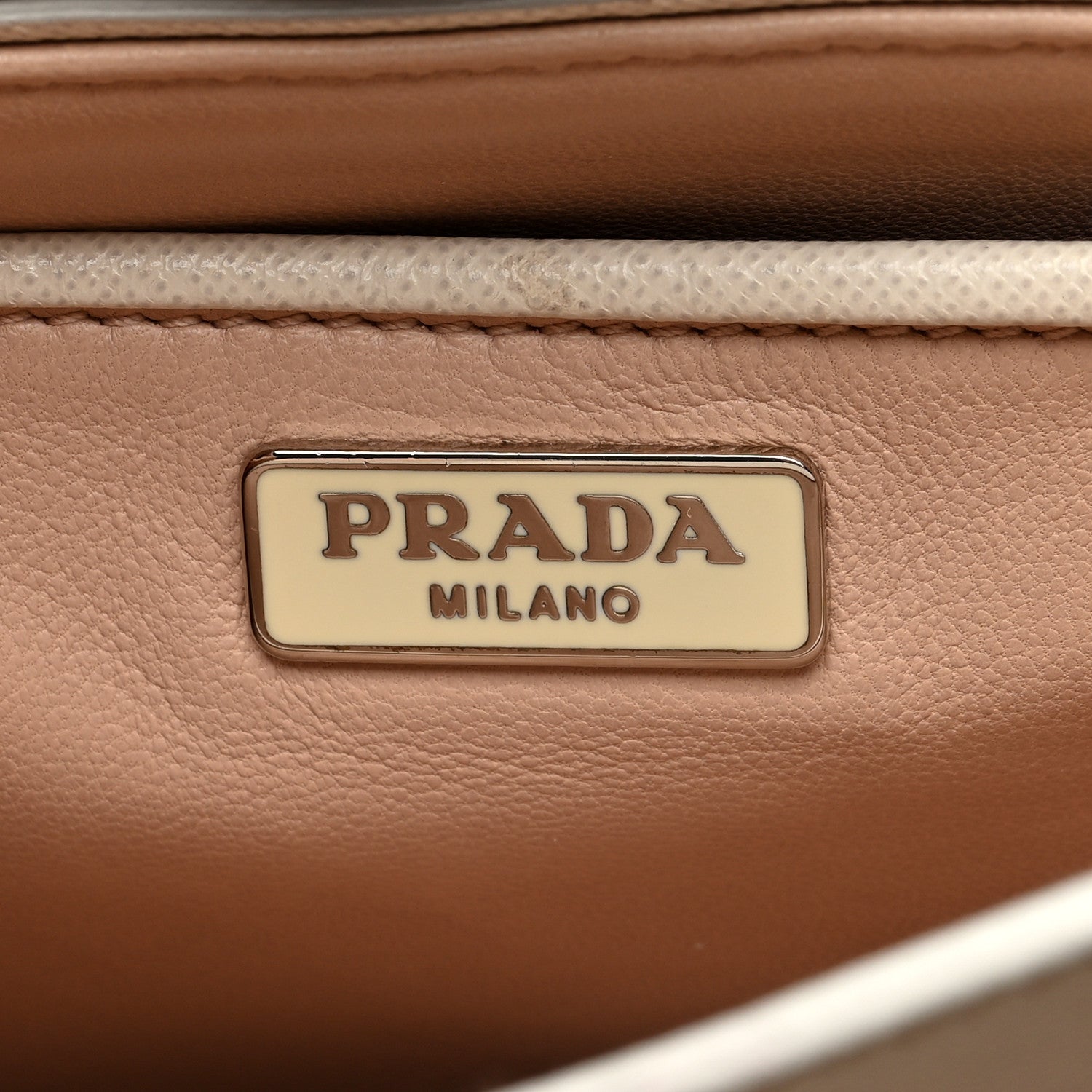 Prada Saffiano Lux Sound Top Handle Pomice 6 of 10