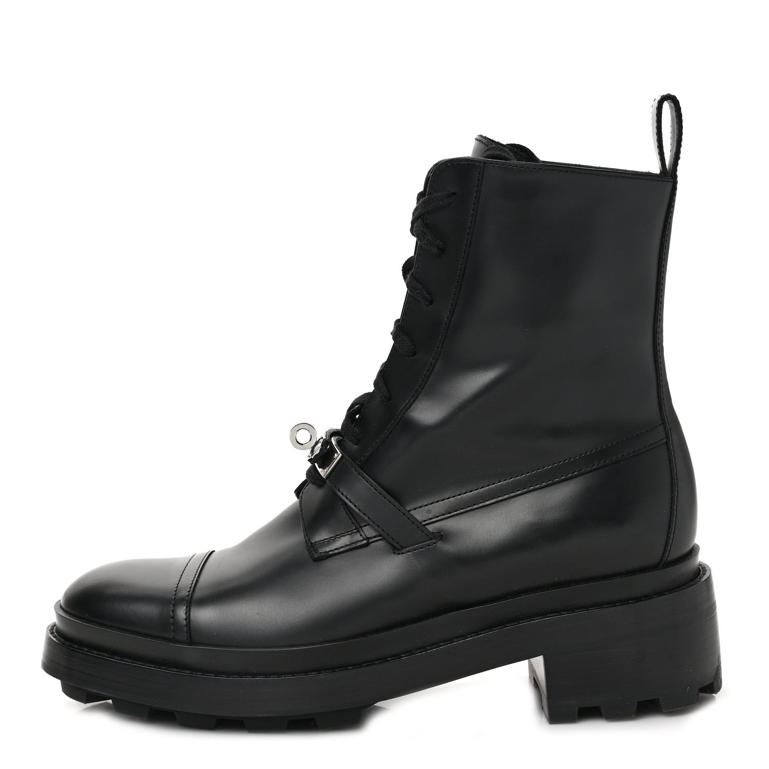 Hermes Glossed Calfskin Funk Ankle Boots 39.5 Black 1 of 8