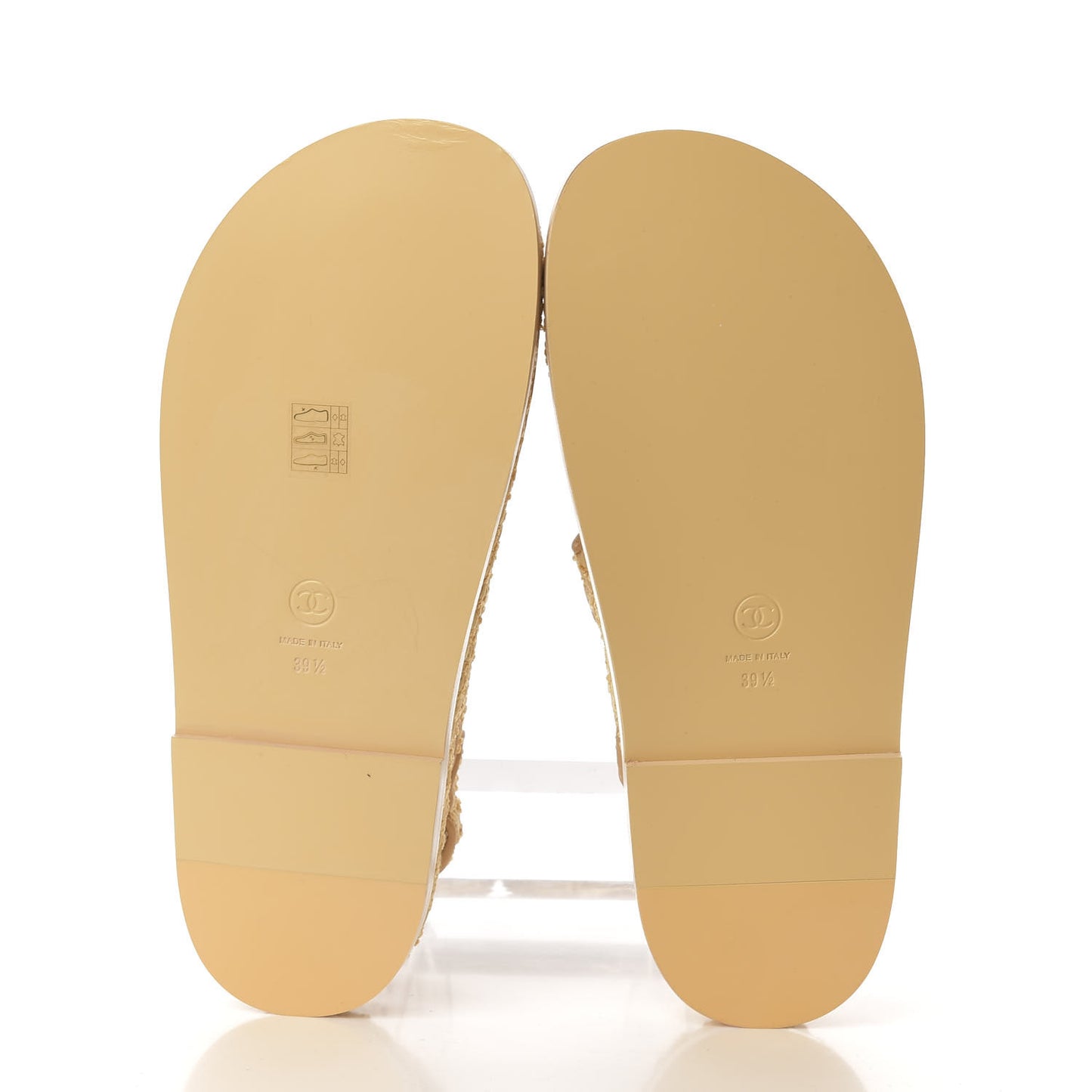 Braided Fabric Velcro Dad Sandals 39.5 Beige