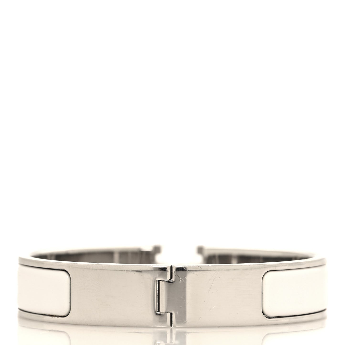 Enamel Narrow Clic Clac H Bracelet PM White