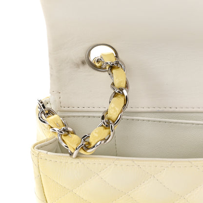 Chanel Distressed Patent Calfskin Quilted East West Flap Clutch Ivory 11 of 12
