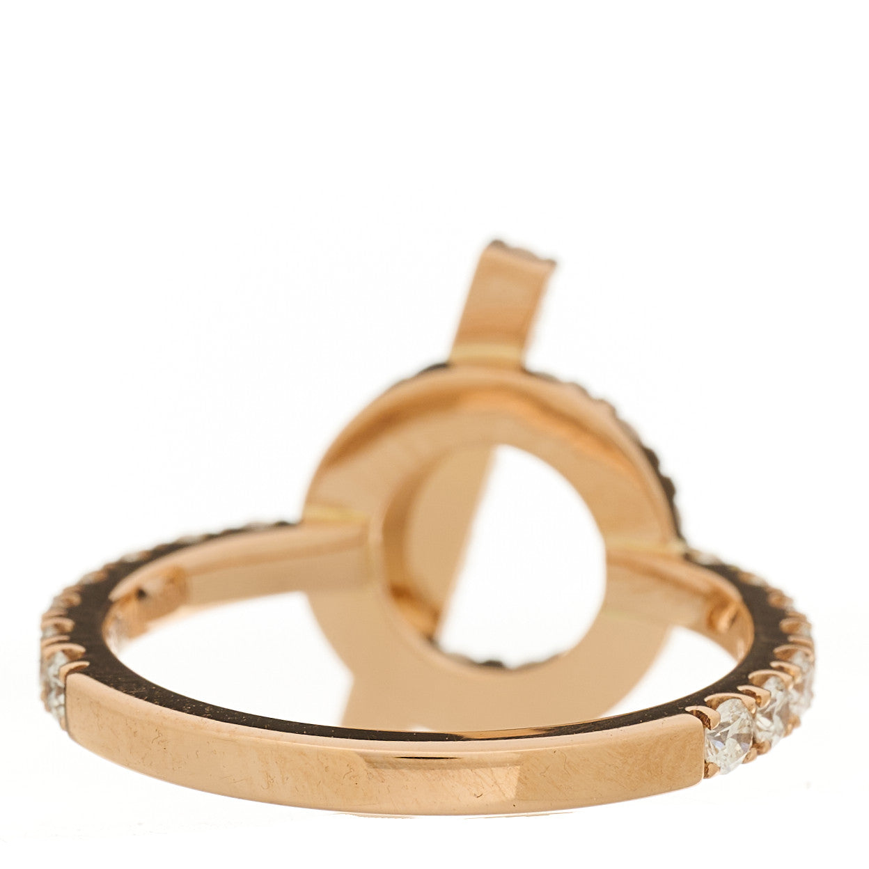 Hermes 18K Rose Gold Diamond Finesse Ring 50 5.25 4 of 8