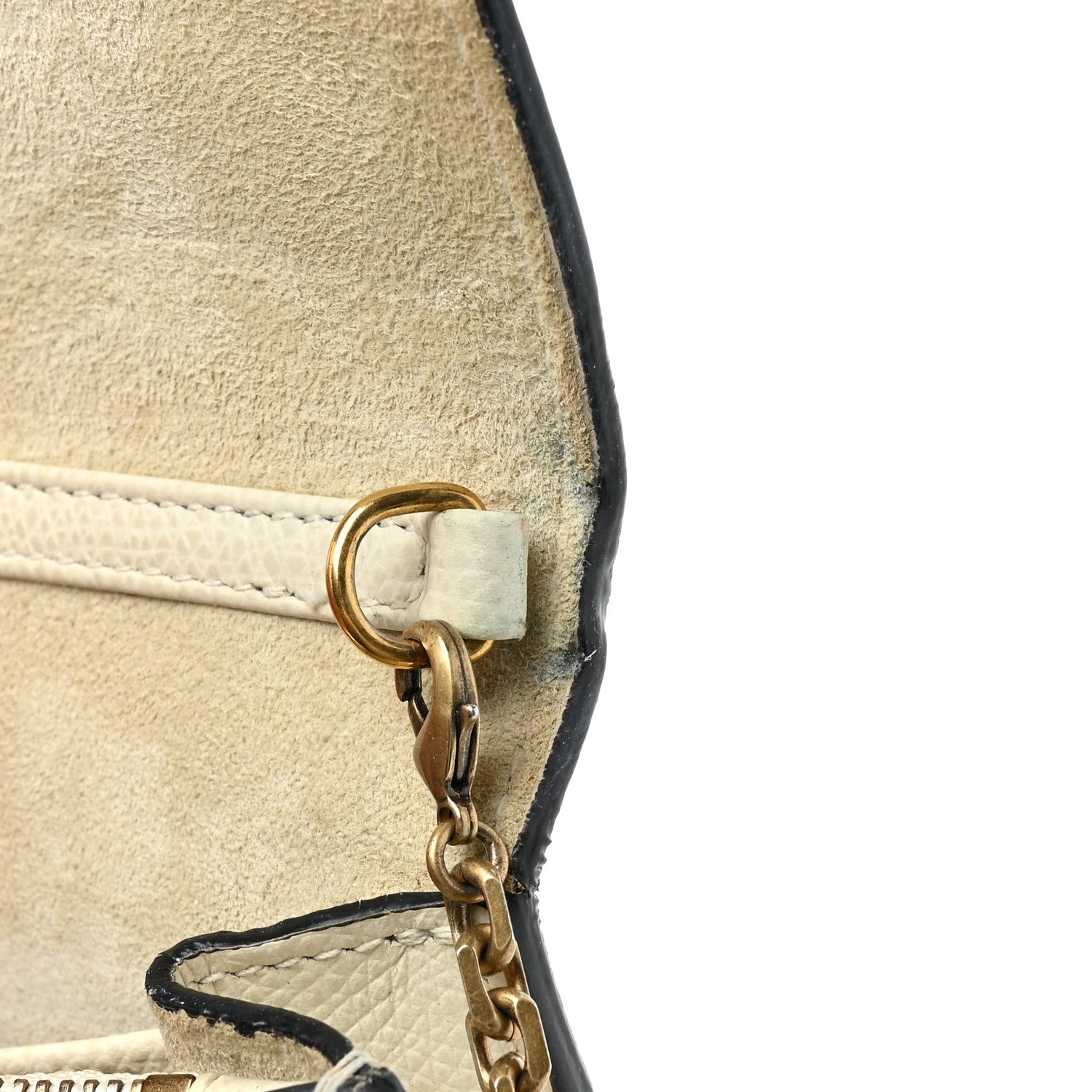Christian Dior Grained Calfskin Saddle Chain Pouch Off White 15 of 22