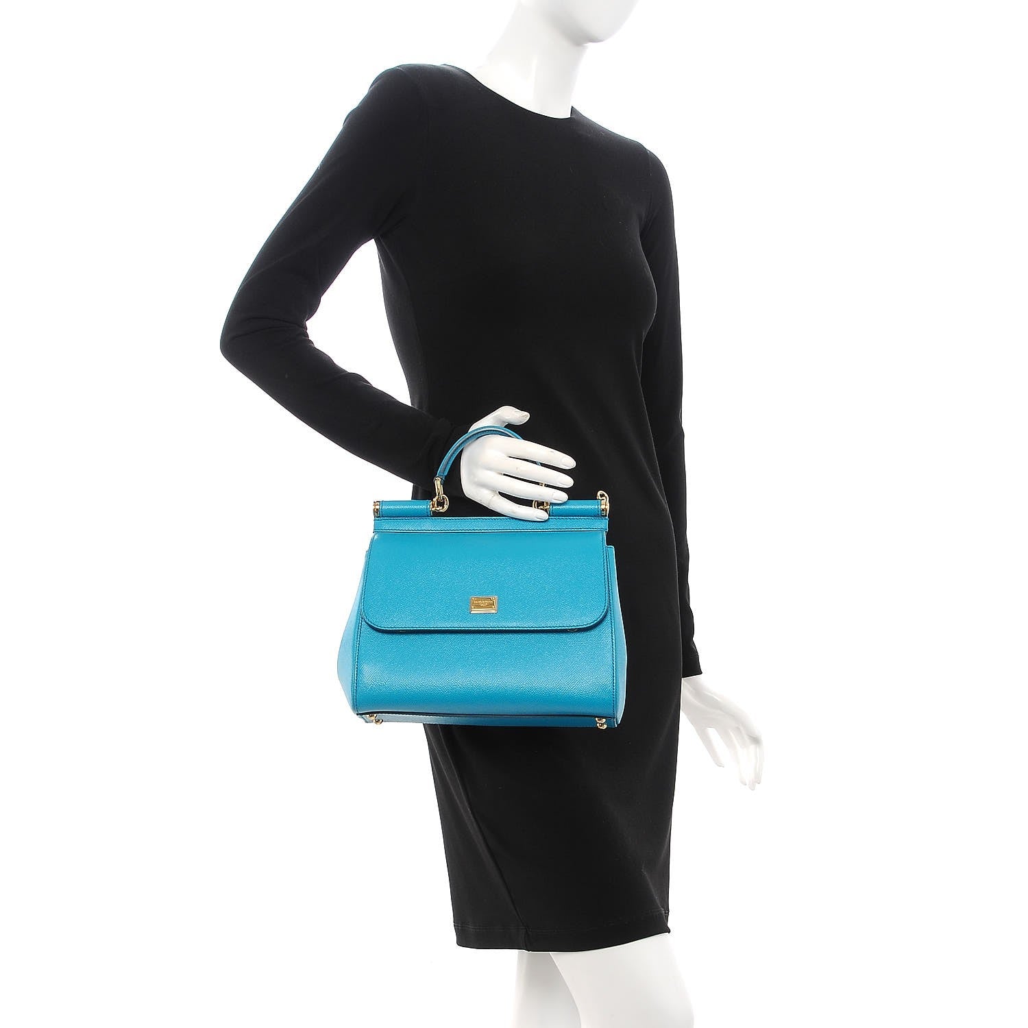 Dolce & Gabbana Dauphine Calfskin Medium Miss Sicily Satchel Turquoise 3 of 7
