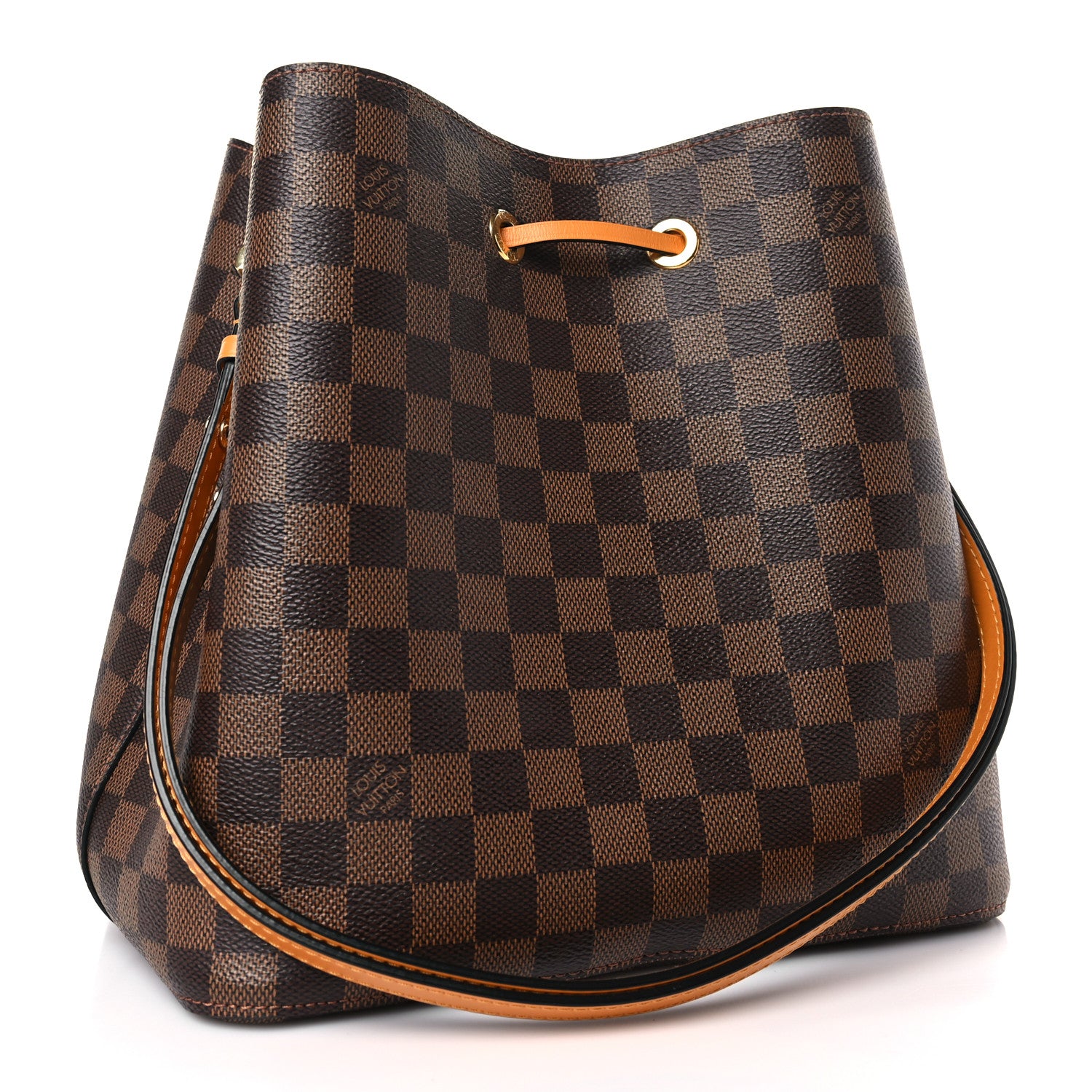 Louis Vuitton Damier Ebene Neonoe MM Safran 3 of 8