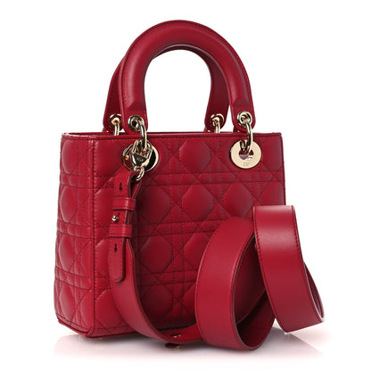 Christian Dior Lambskin Cannage Small My ABCDior Lady Dior Red 3 of 12