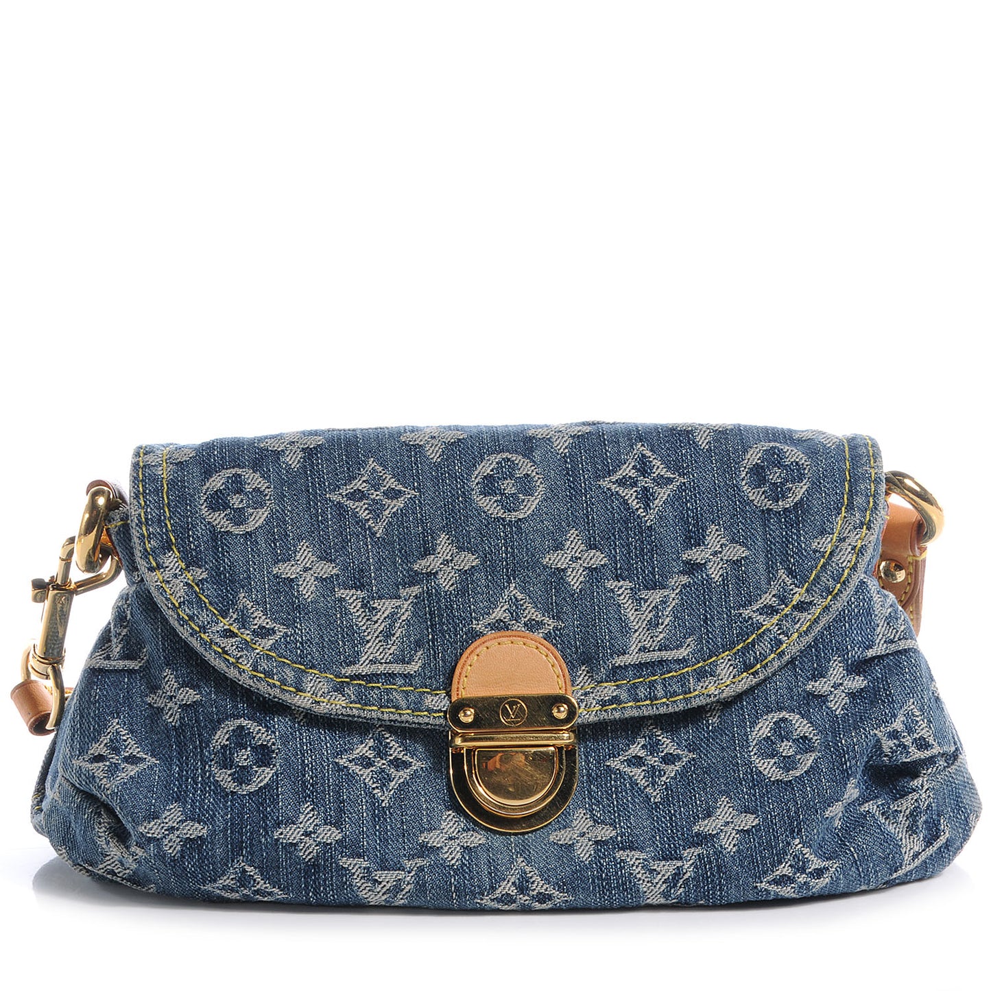 Monogram Denim Mini Pleaty Blue