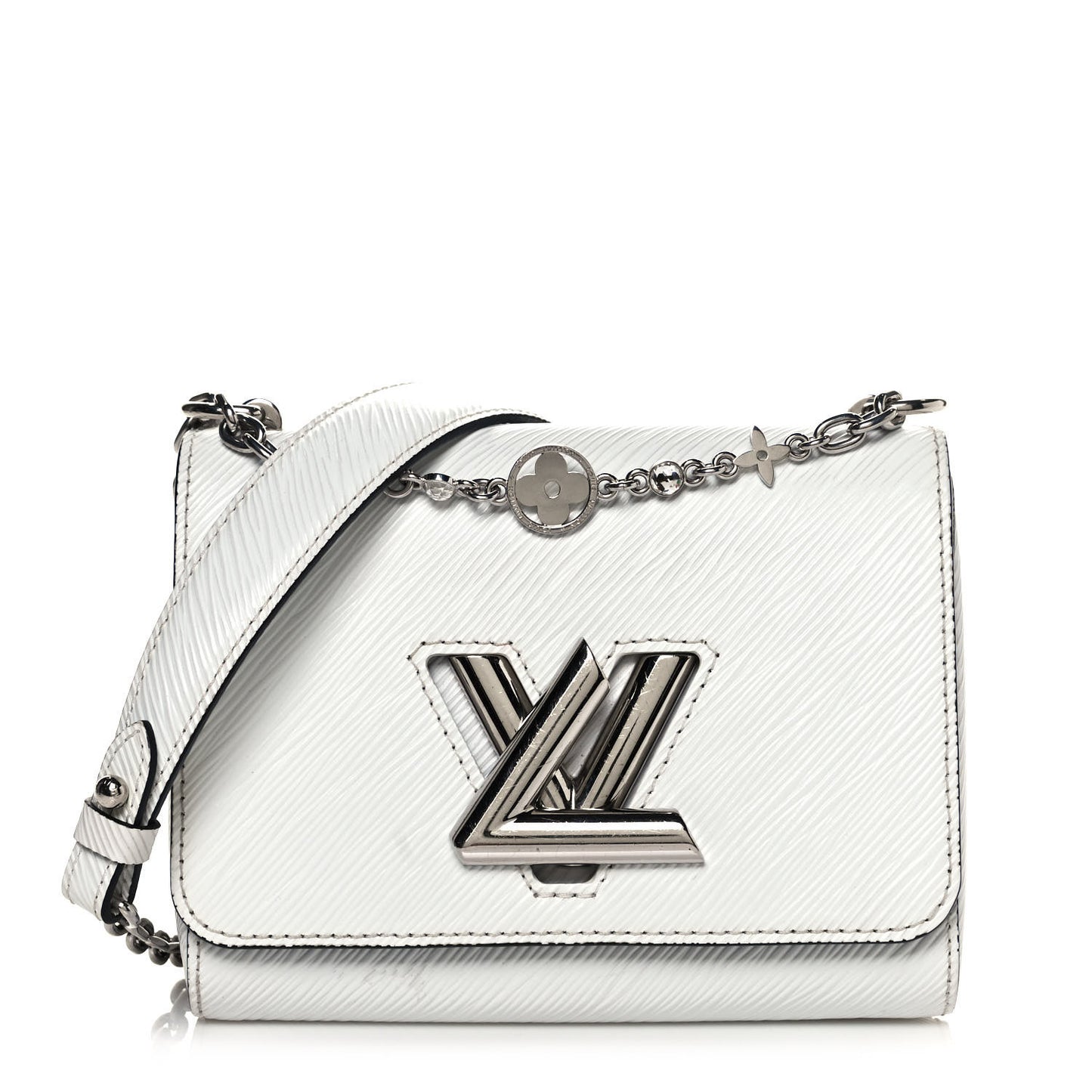 Epi Flower Jewels Twist Shoulder Bag PM White