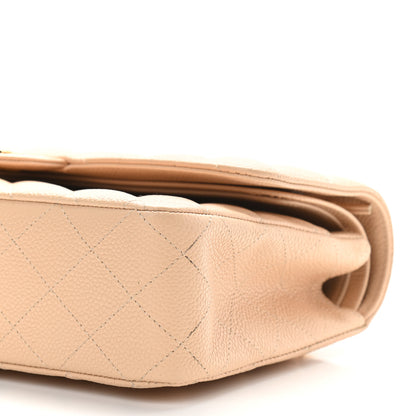 Chanel Caviar Quilted Medium Double Flap Beige 9 of 10