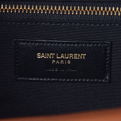 Saint Laurent Grain De Poudre Matelasse Chevron Large Monogram Satchel Tan 10 of 10