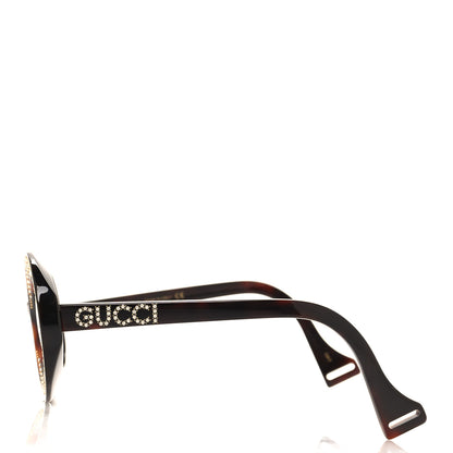 Gucci Acetate Crystal Round Sunglasses GG0618S Tortoiseshell 3 of 7