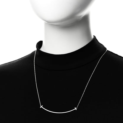 Tiffany Sterling Silver Large T Smile Pendant Necklace 2 of 6
