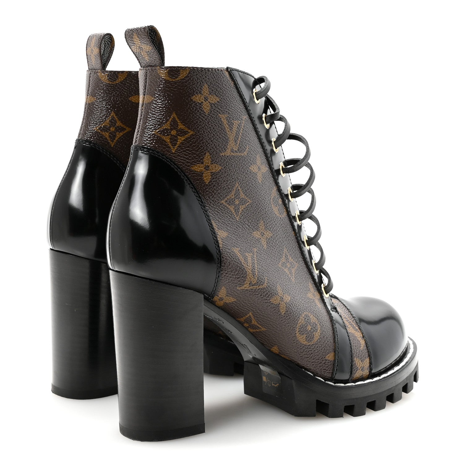 Louis Vuitton Patent Calfskin Monogram Star Trail Ankle Boots 39 Black 5 of 8