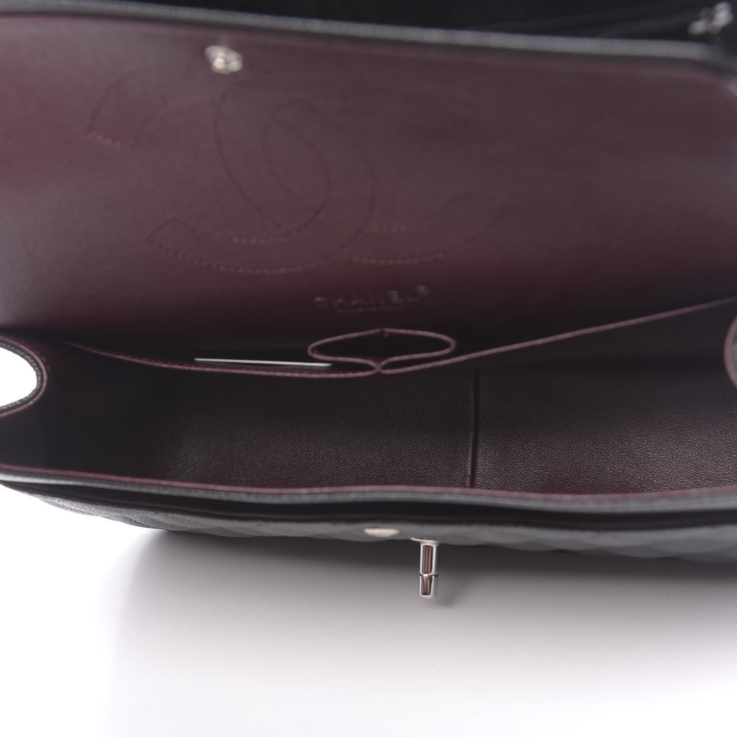 Caviar Quilted Jumbo Double Flap Black