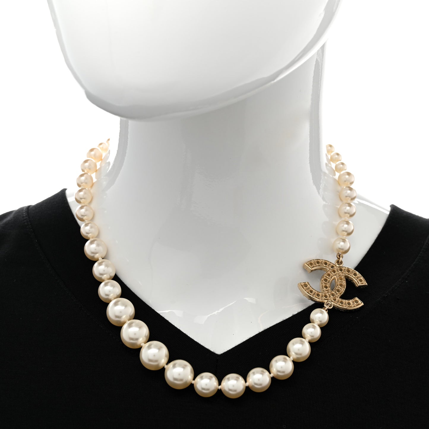 Pearl CC 100th Anniversary Necklace Light Gold