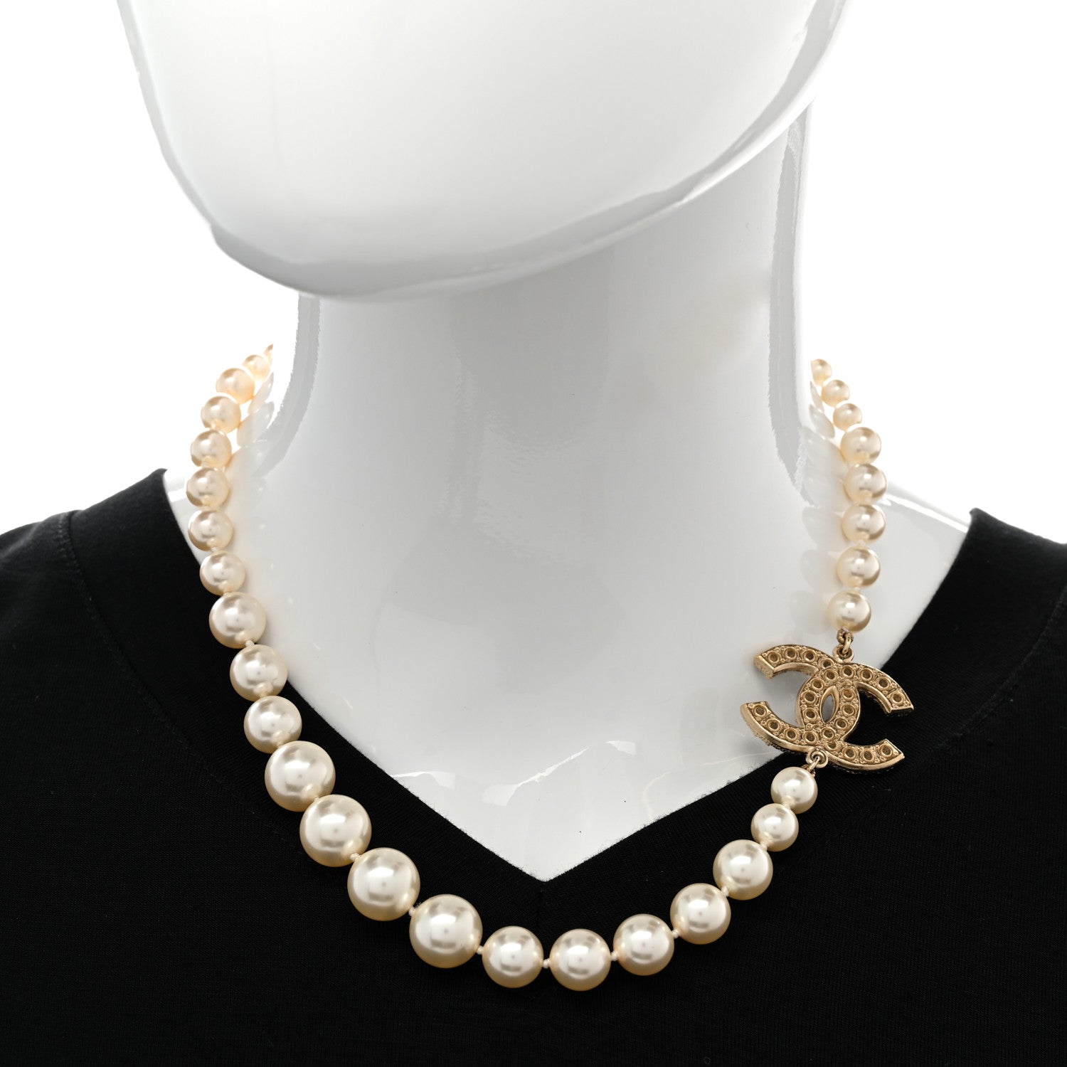 Chanel Pearl CC 100th Anniversary Necklace Light Gold 2 of 7
