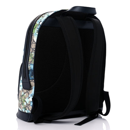Gucci GG Supreme Monogram Blooms Medium Day Backpack Beige Blue Navy 3 of 12