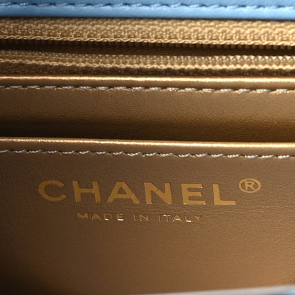 Chanel Lambskin Quilted Mini Pearl Crush Flap Light Blue 6 of 10