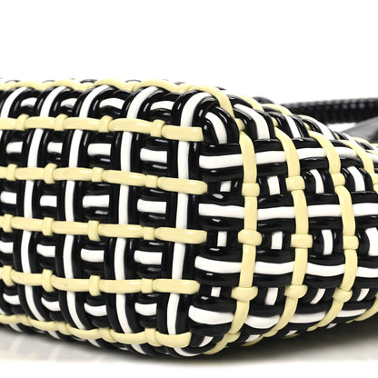Balenciaga Varnished Faux Calfskin XS Bistro Basket Pale Yellow Black White 10 of 10